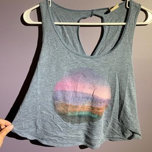 HOLLISTER crossover blue tank graphic